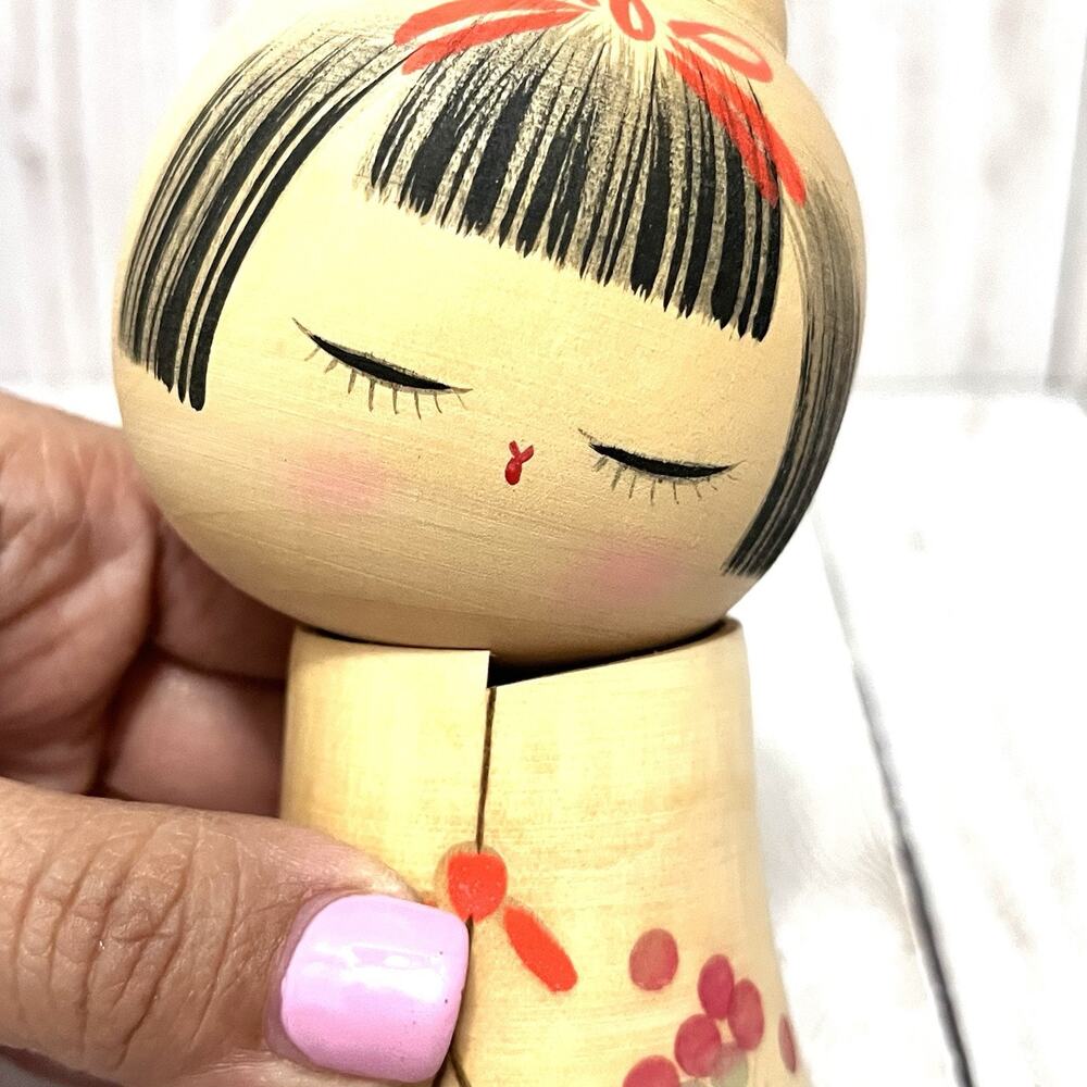 Vintage Kokeshi Doll Signed Sato Suigai w/ Original Box Japan Signed By Artist - Picture 7 of 12